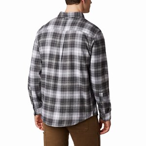 Columbia Boulder Ridge™ Långärmad Flannel Herr Svarta/Vita (XFJPH8423)